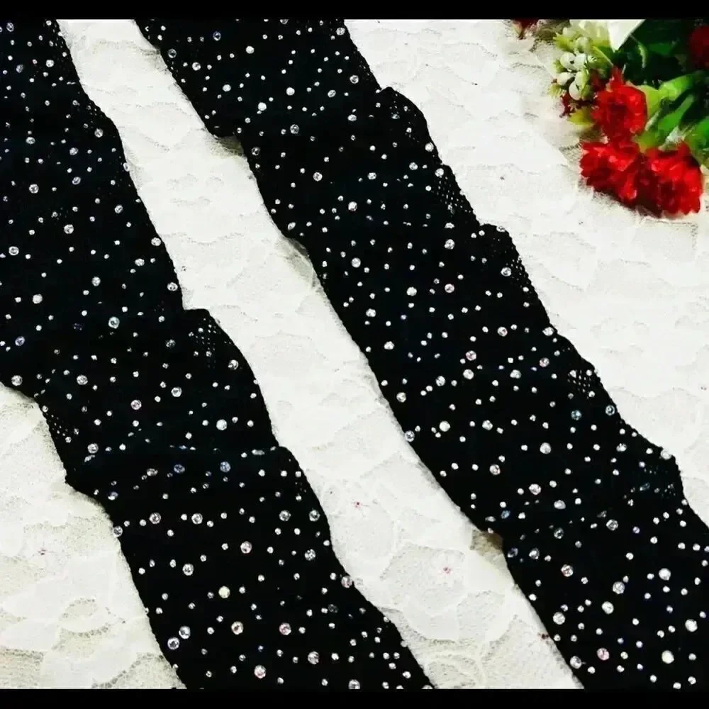 Sexy fishneck pantyhose covered with bling.